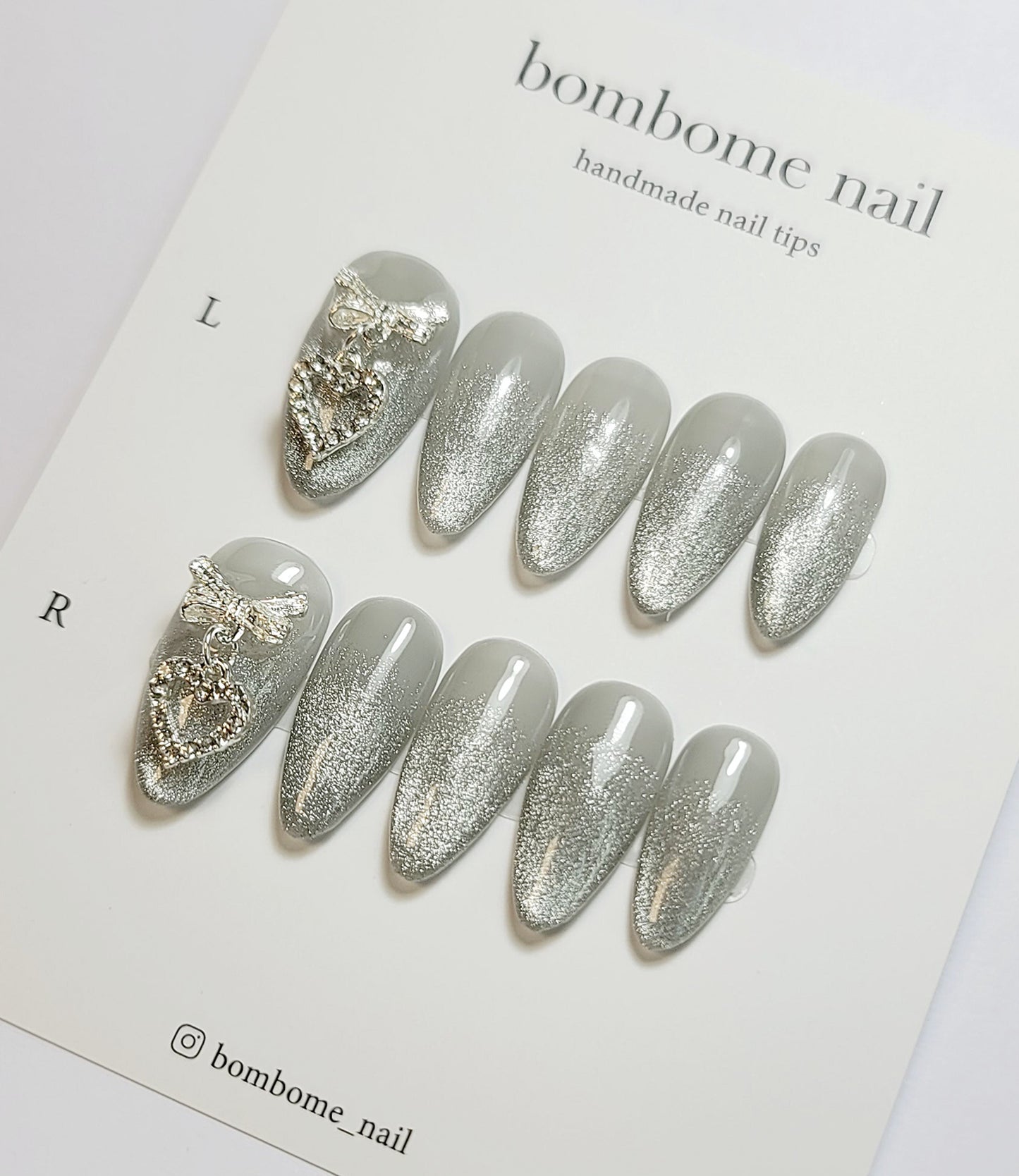 Silver Metallic Heart Gradient