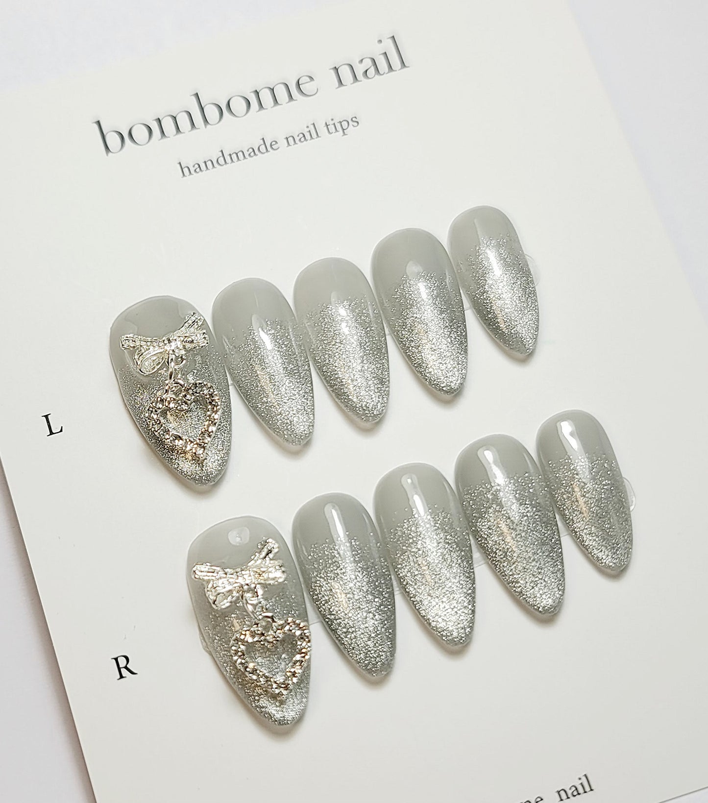 Silver Metallic Heart Gradient