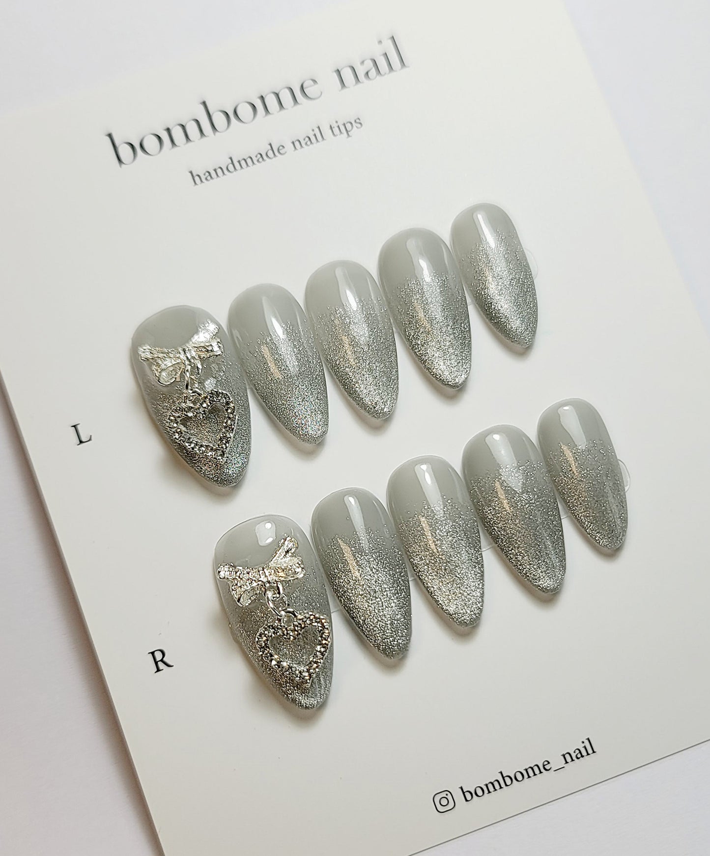 Silver Metallic Heart Gradient