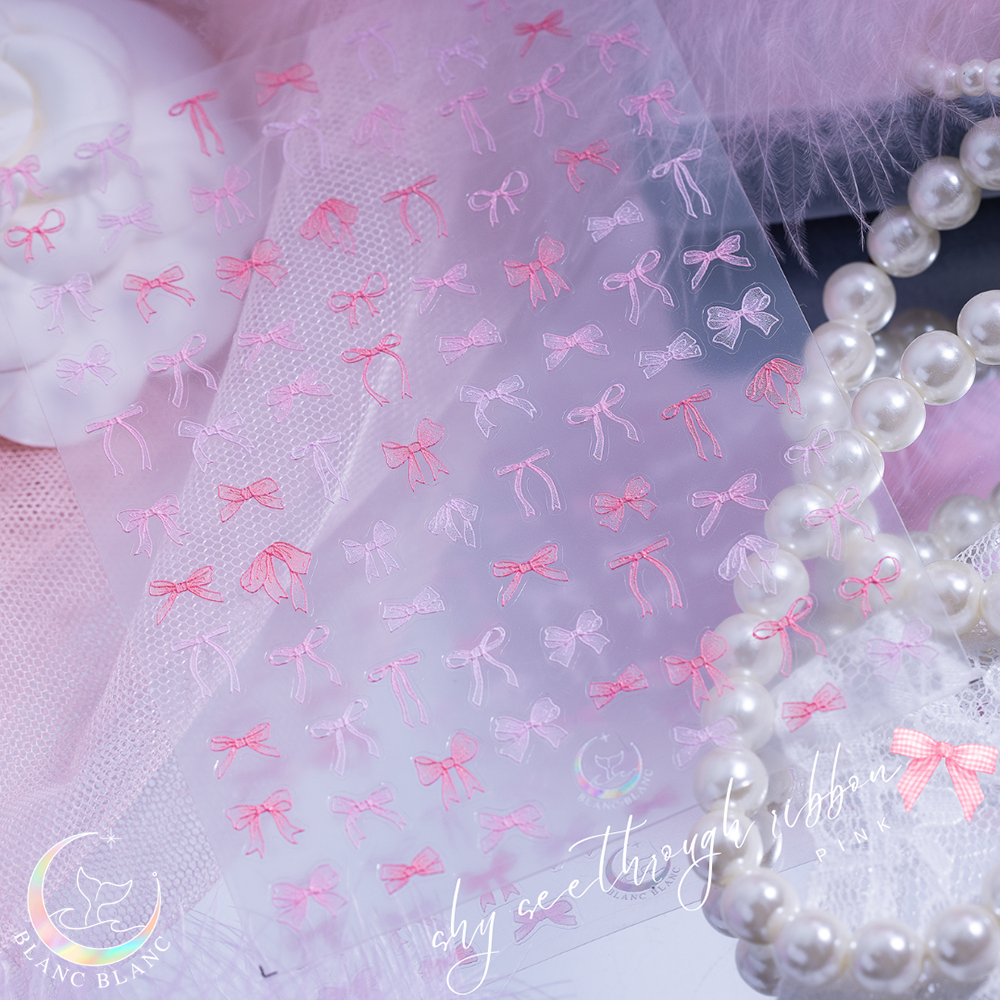 pink shy see through ribbon