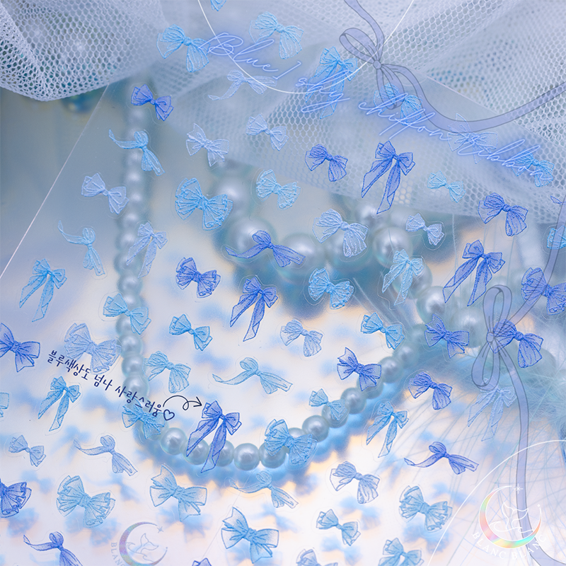 Blue shy chiffon ribbon