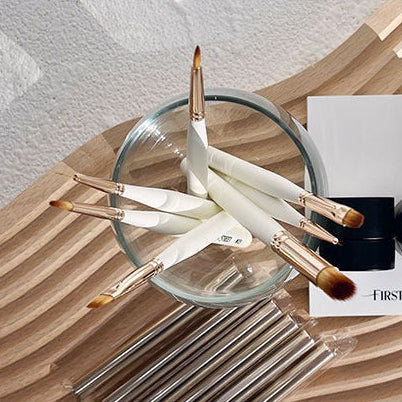 Set of nail brushes with a minimalistic background