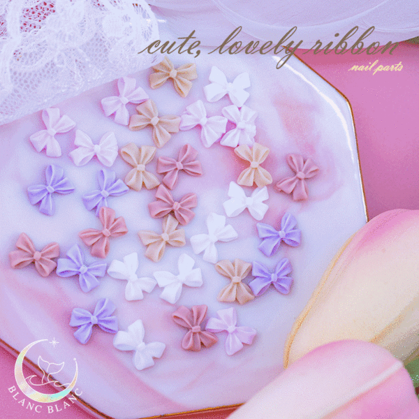 cute lovely ribbon nail parts (30-piece set)