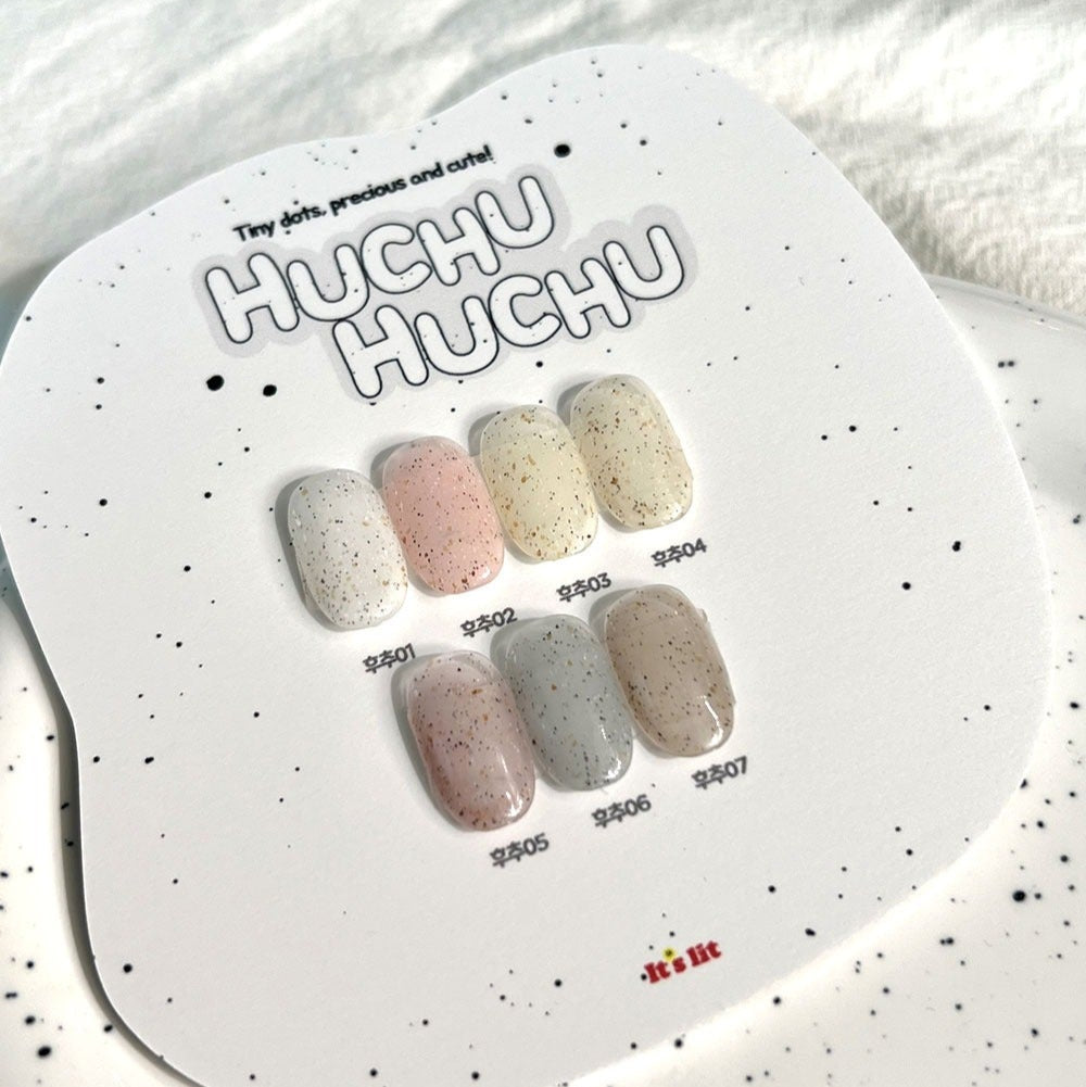 Set of nail polish colors with a white background