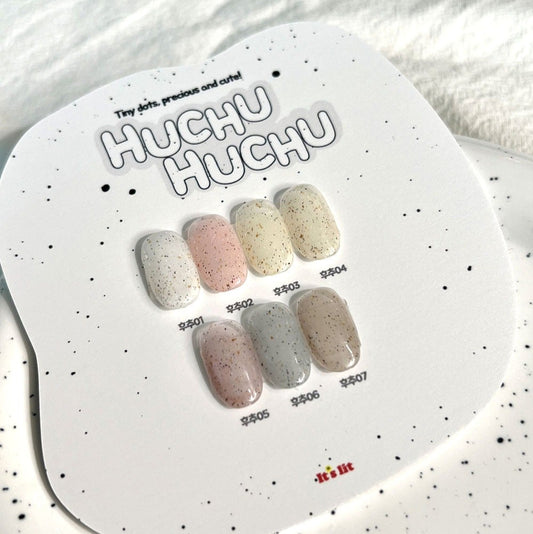 Set of nail polish colors with a white background