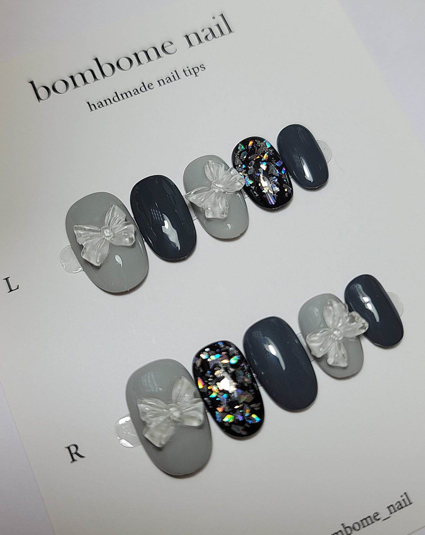 Modern Gray Ribbon Glitter
