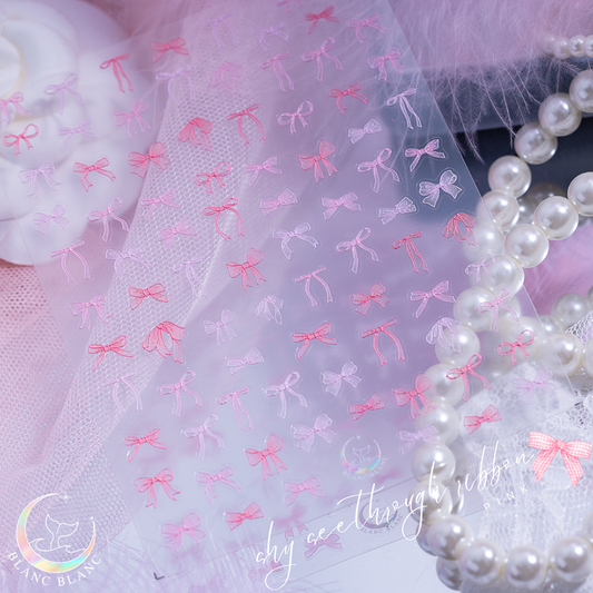 pink shy see through ribbon