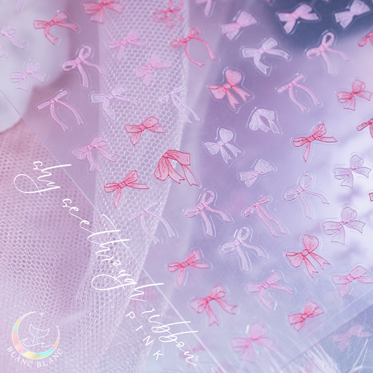 pink shy see through ribbon