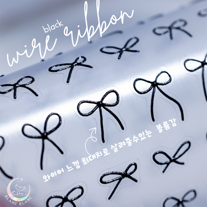 black&white wire ribbon