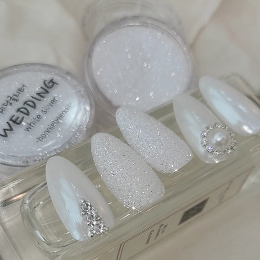 Wedding White Silver Glitter