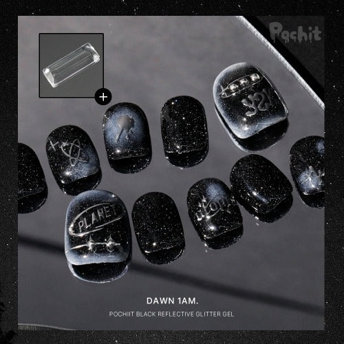Black Reflective Glitter Gel