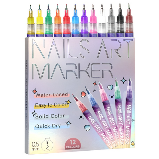 Nail Art Marker Set (12 Colors)