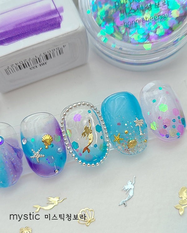 mystic purple green glitter