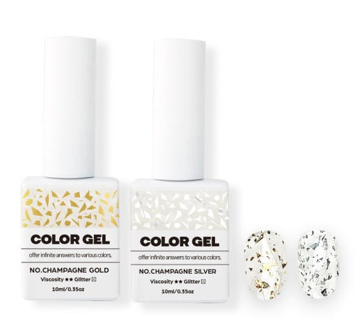 CHAMPAGNE Gold & Silver Glitter Gel
