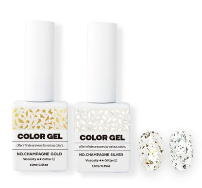 CHAMPAGNE Gold & Silver Glitter Gel
