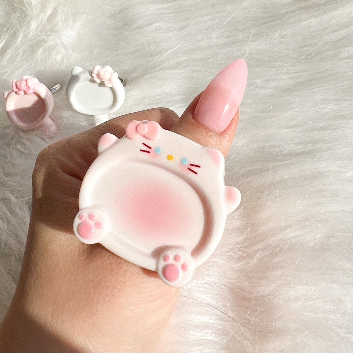Chubby Kitty Nail Palette Ring