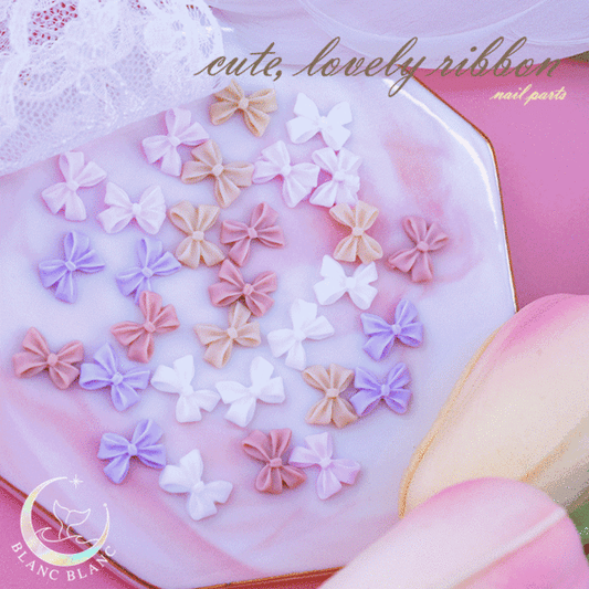 cute lovely ribbon nail parts (30-piece set)
