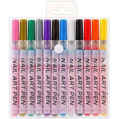 Nail Art Pen Set (12 Colors)