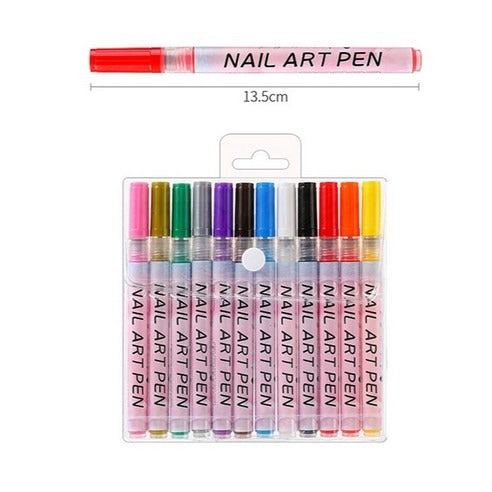 Nail Art Pen Set (12 Colors)
