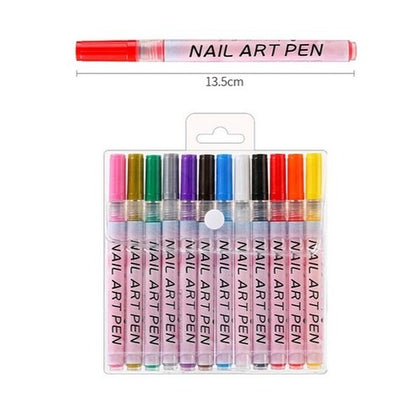 Nail Art Pen Set (12 Colors)