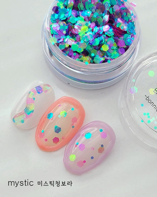 mystic purple green glitter