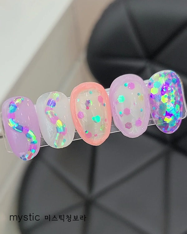 mystic purple green glitter